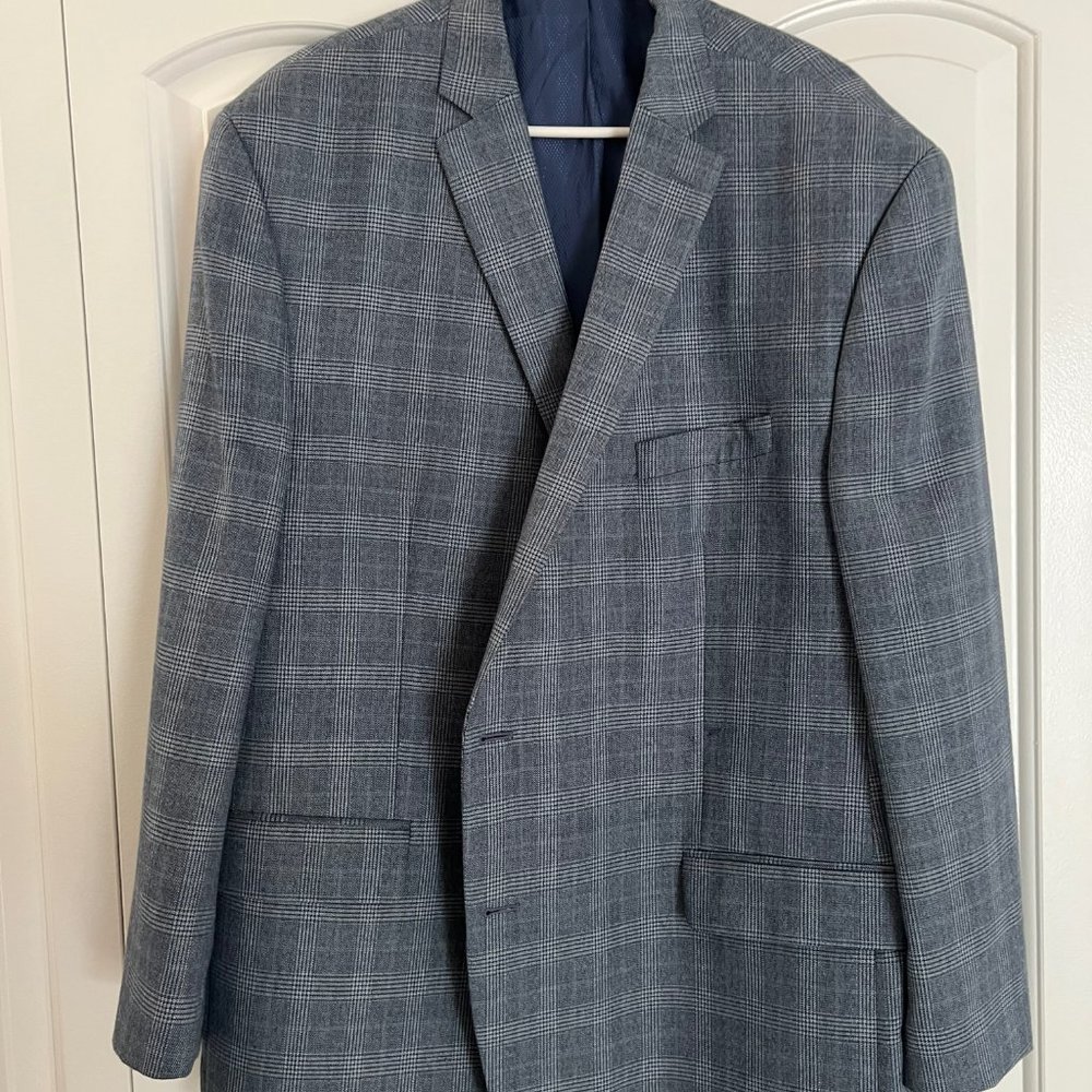 Michael Kors Men's Gingham Checker Plaid BLazer Suit Sport Coat Jacket 50R XL